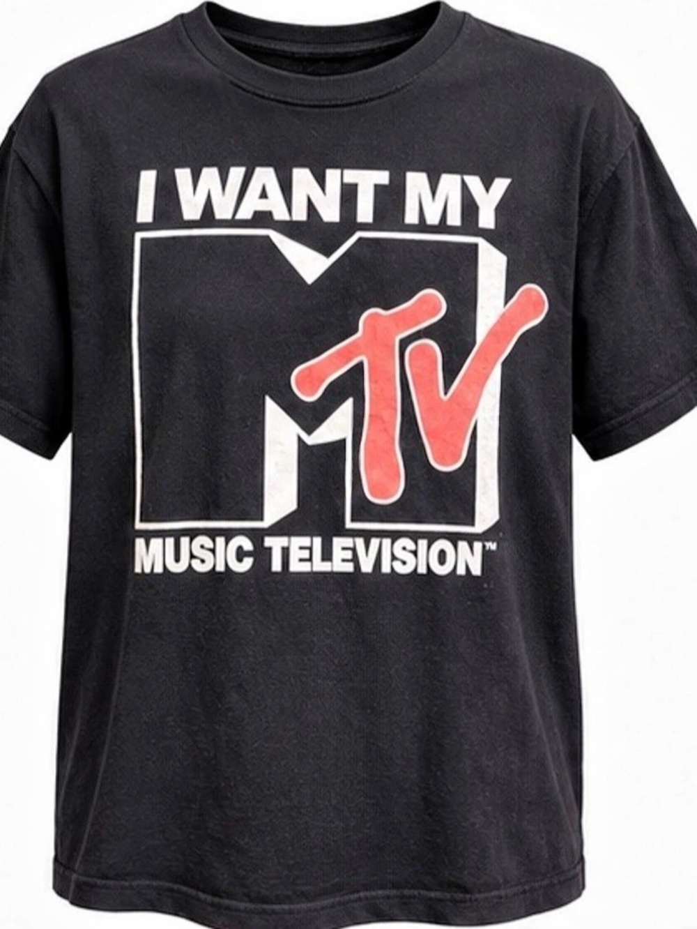 MTV I Want My MTV Graphic T-Shirt Graphic Tee Black & Red XL